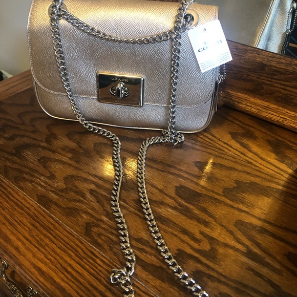 NWT Coach Metallic Leather Crossbody - Picture 4 of 5